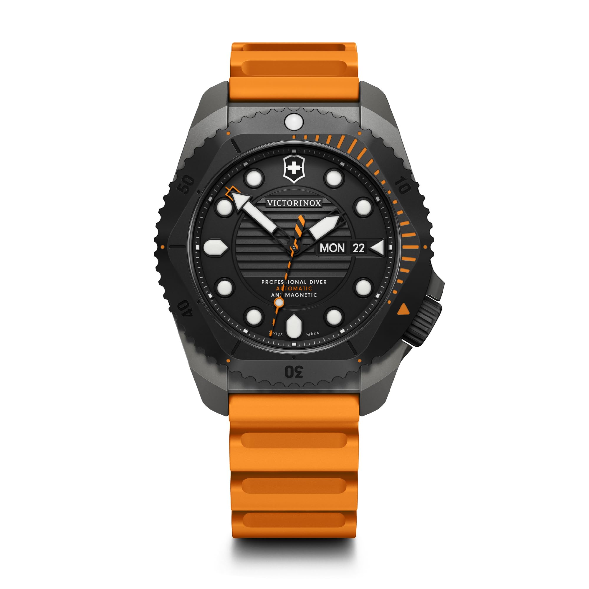 Victorinox Titanium Dive Pro, Automatic Swiss Made Mens Analog Watch, Black Dial,43 Mm, 300M Water Resistant, Orange Rubber Strap, Sellita Sw 200-1 Movement, Wrist Watch For Men|241996,Orange Band (B0D17QKZLW) Amazon Price History, Amazon Price Tracker