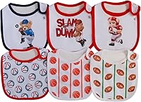 Vista 1 de Maiwa - 6 paquetes de baberos impermeables de algodón para bebés, niñas y niños, con broches para babeo y alimentación Multi0603