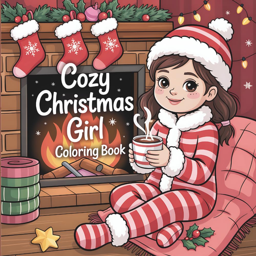 Cozy Girl Christmas - A Calm & Cute Holiday Coloring Book: Cozy Holiday Coloring to Unwind, Relax, and Feel the Magic (Cute Christmas Coloring Collection)