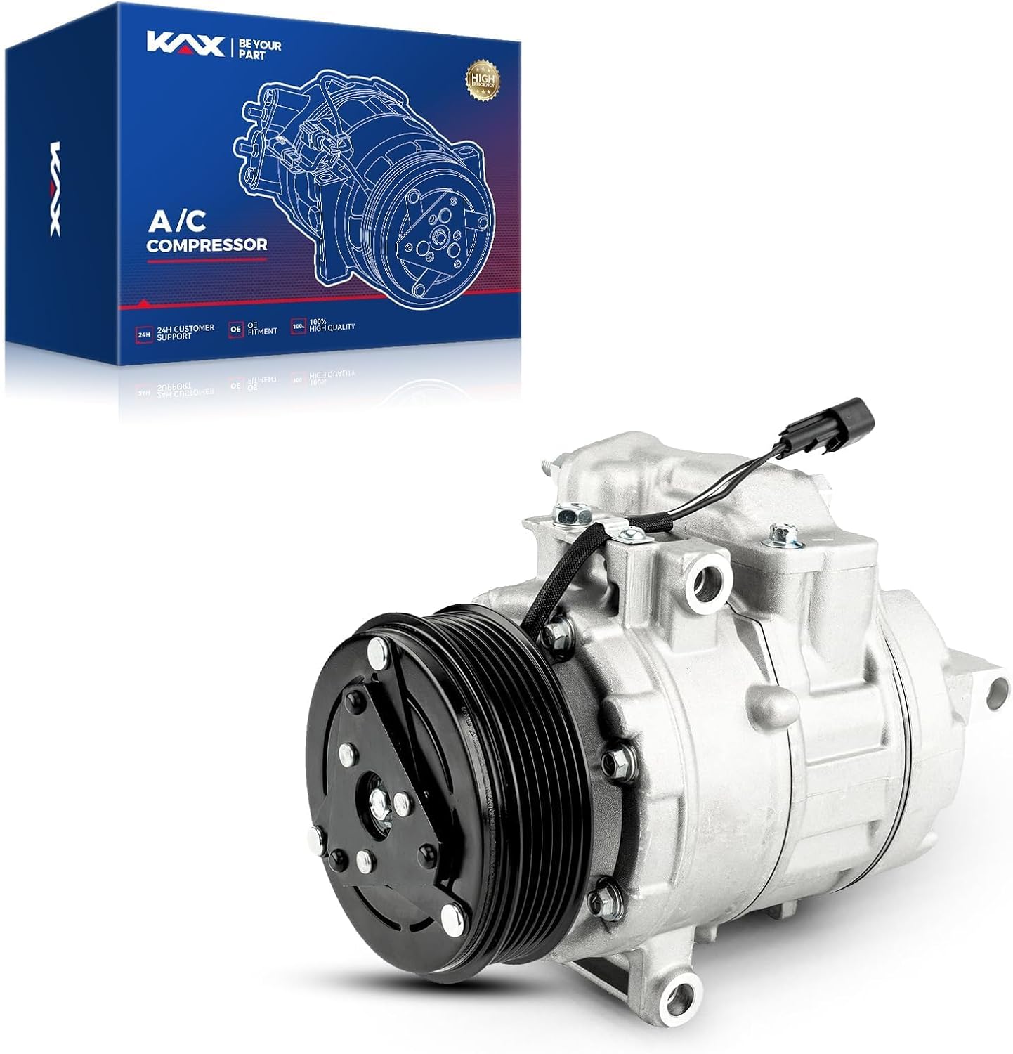 KAX Air Conditioner AC Compressor with Clutch, 98332 replacement for Ford Explorer 2011 2012 2013 2014 2015, Police Interceptor Utility 2013 2014 2015, Sport Utility