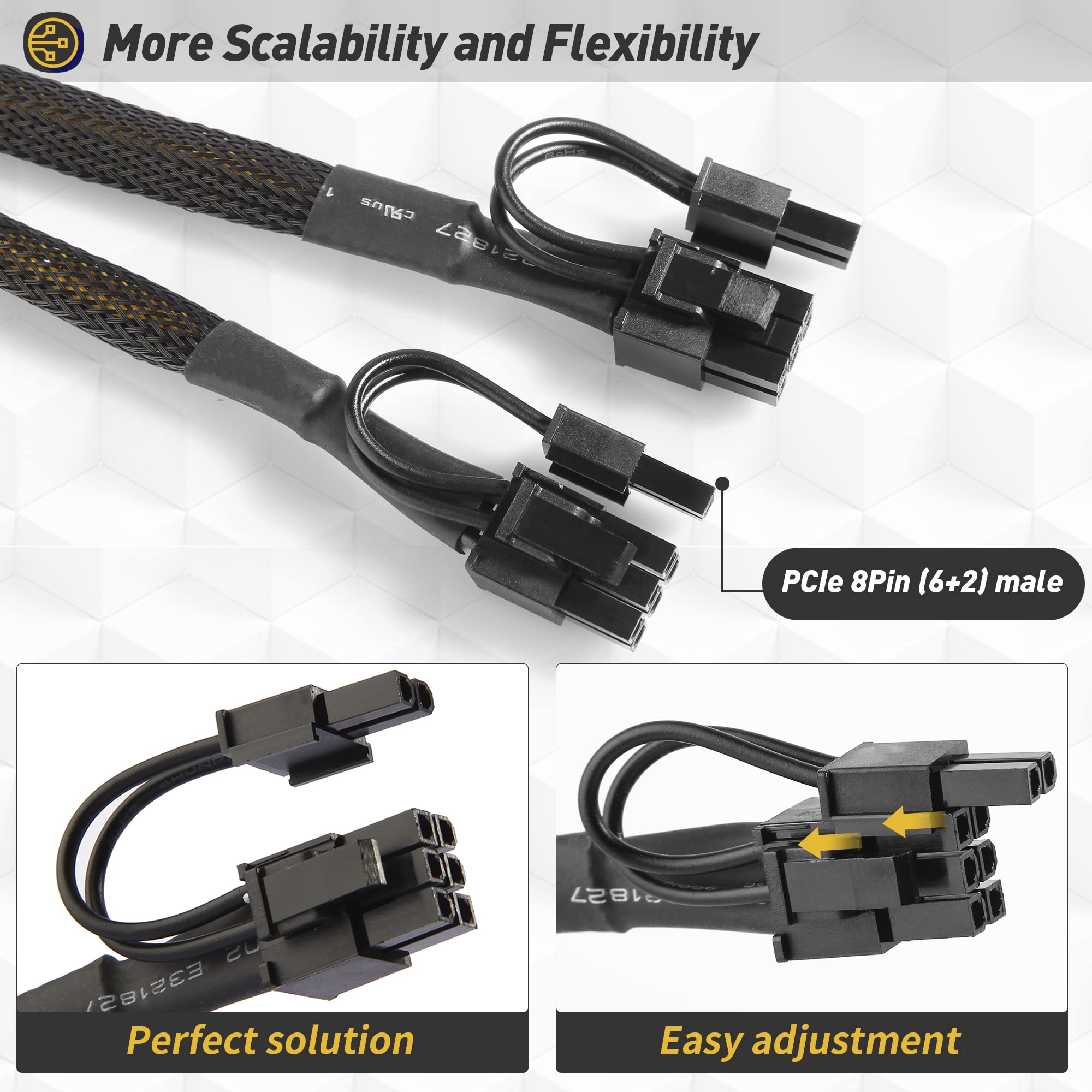 Amazon.com: PCI-e 6 Pin to Dual PCIe 8 Pin (6+2) Graphics Card PCI
