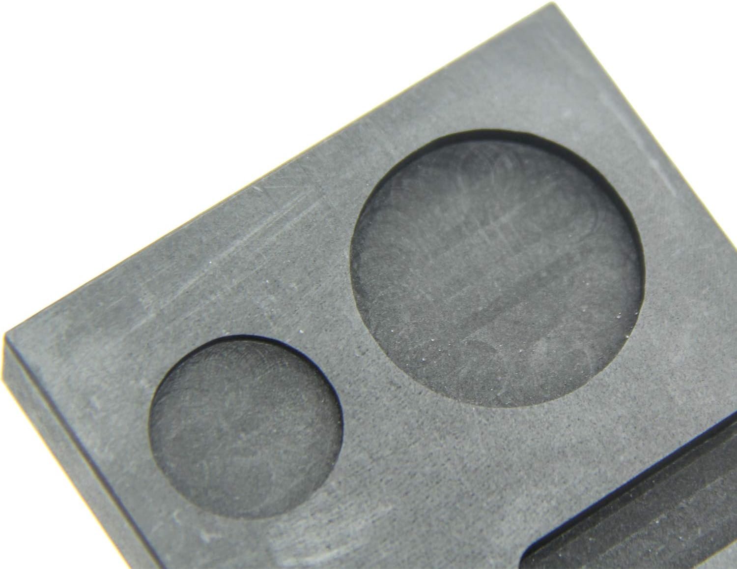 Graphite Ingot Mold, Melting Casting Mould, Silver Ingot, for Gold Silver Aluminum Copper Brass Zinc Plumbum and Alloy Metals,Five holes (72x57x12mm)1/4 1/2 1 OZ