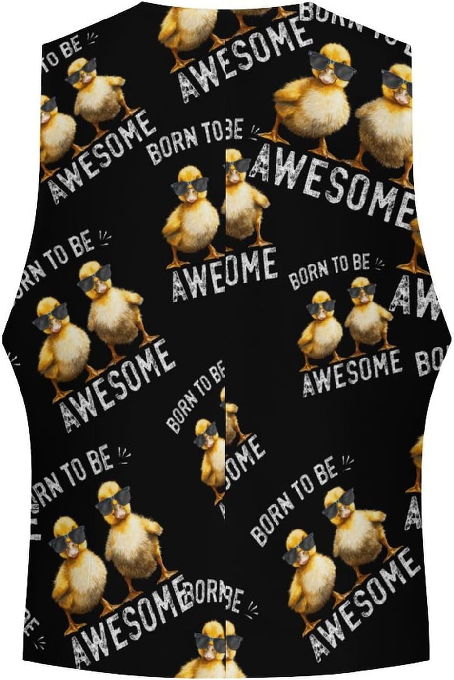 Born To Be Awesome Duck Men's Suit Vest Business Tuxedo Dress Vests Waistcoat Wedding Party