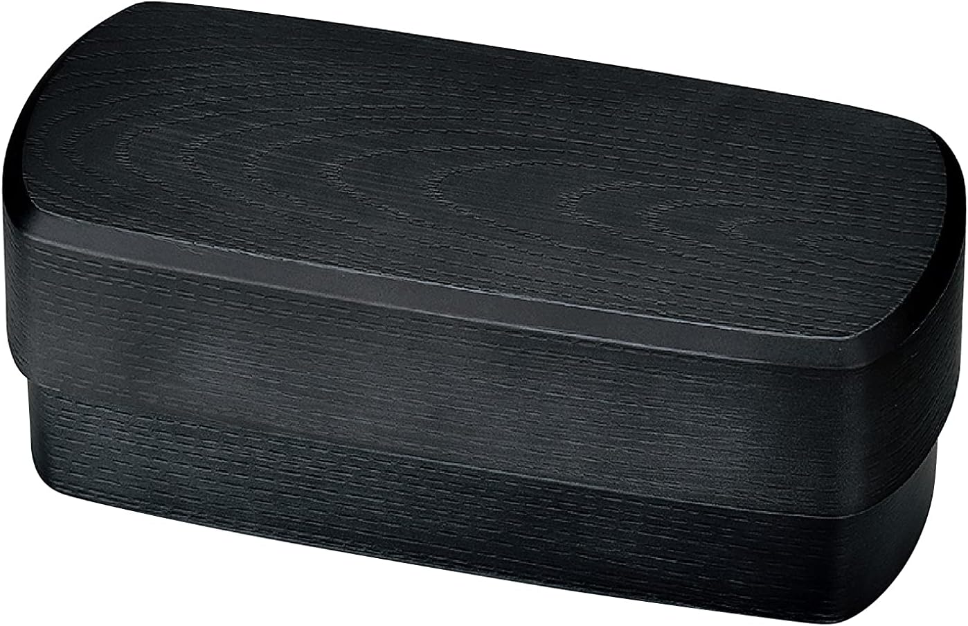 Tatsumiya Hakoya 302165 Rectangular Wood Grain Nyoko Bento Box, 34.4 fl oz (950 ml), Black Charcoal, Made in Japan
