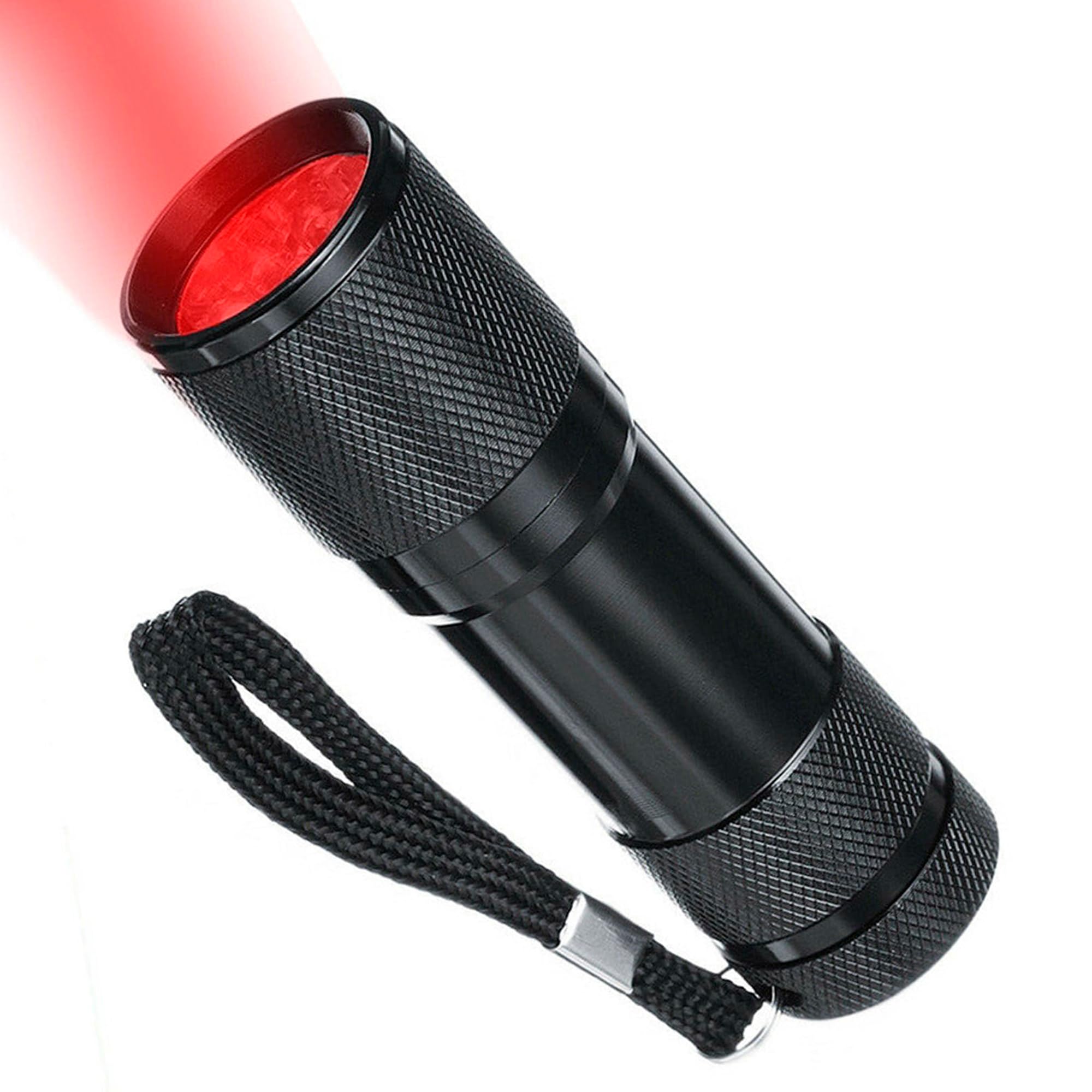 HQRP 9 LEDs 625nm Pocket Red Light Flashlight for Viewing Star Maps, Night-time Activities, Night-time Astronomy, Star Party