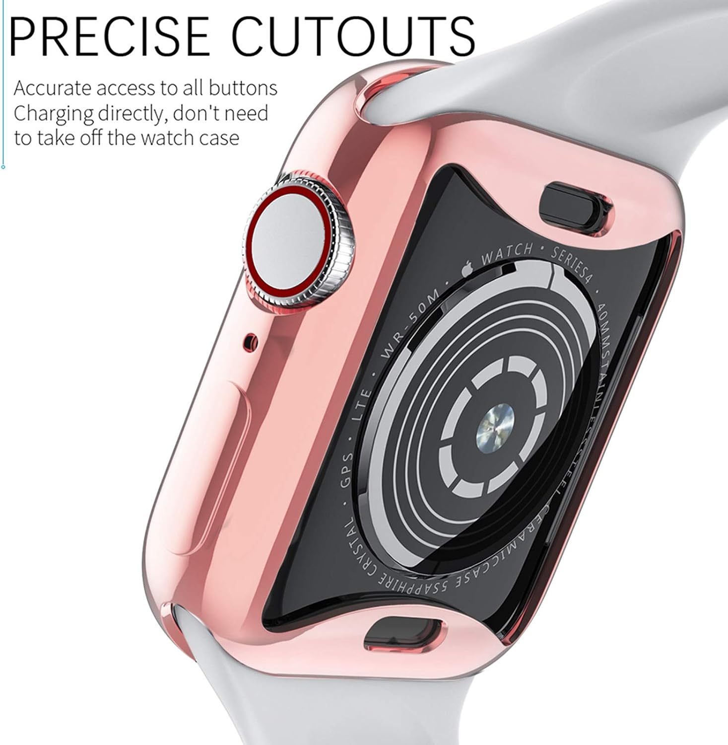 BRG Case for Apple Watch Series SE 6 5 4 3 Screen Protector 40mm 44mm 38mm 42mm,[2 Pack] Soft TPU HD Clear Ultra-Thin Overall Protective Cover Case
