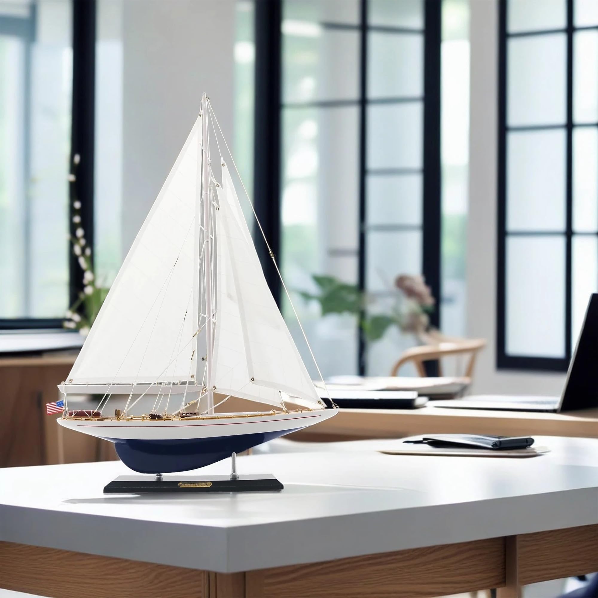 Amazon.co.jp: NAUTIMALL 木製セーリングボート ヨットモデル 28インチ