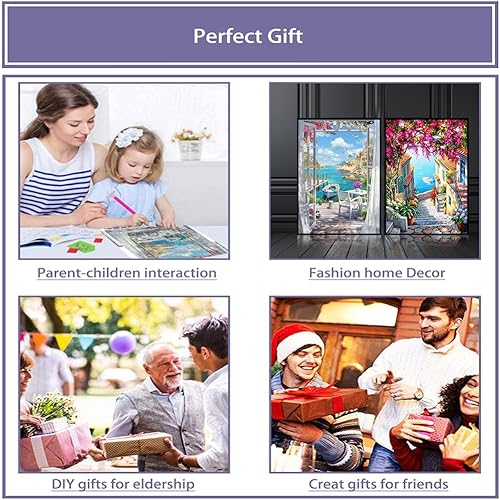 Miniatura 3 de Mowana Paquete de 2 kits de arte de diamantes para adultos, pintura de diamante, paisaje, playa, taladro completo, kits de pintura de diamante 5D