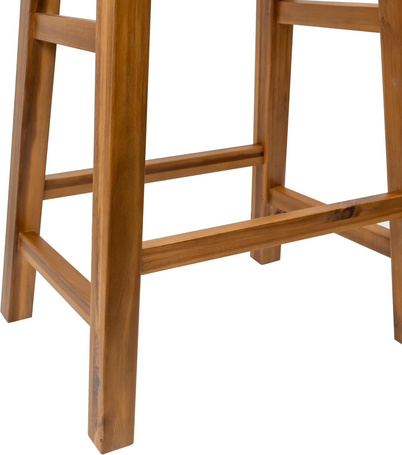 2-Pack Counter Height All Wood Saddle Stools