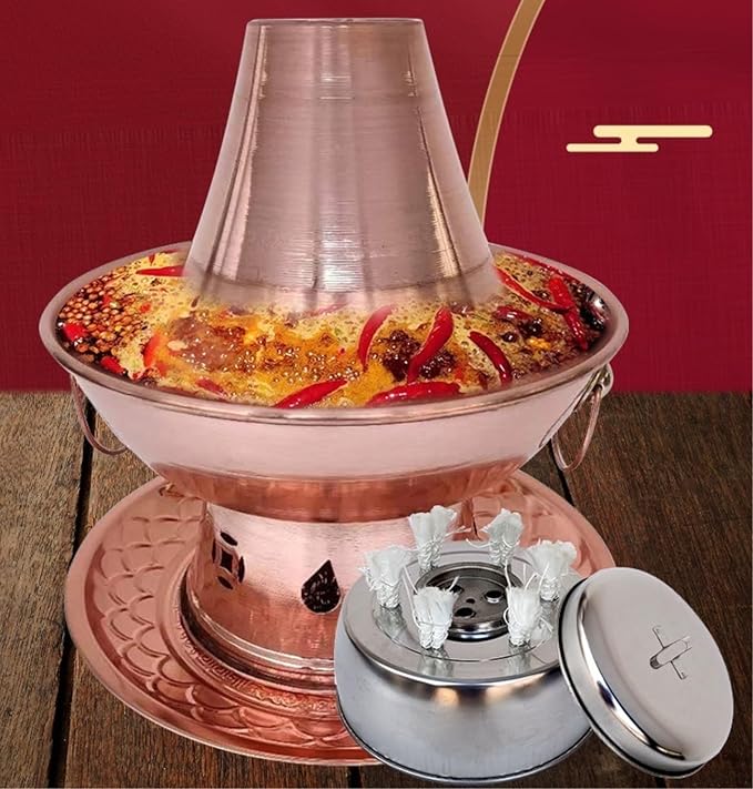 Olla de cobre para hot pot estilo Beijing, 30 cm, sin tapa miniatura 2