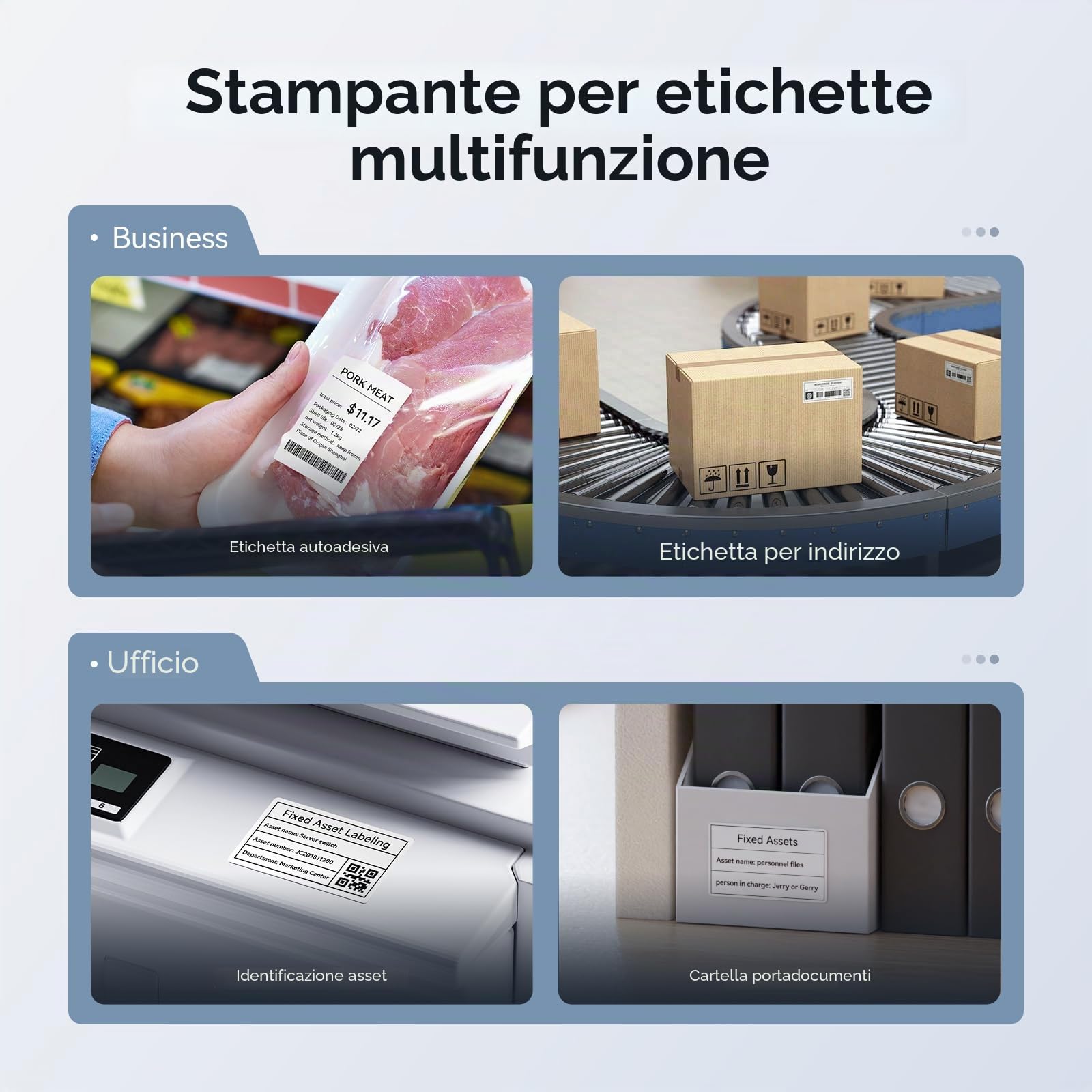 NIIMBOT Etichettatrice B3S, stampante termica aggiornata da 75 mm, etichettatrice portatile con etichette 70 x 40 mm, etichettatrici Bluetooth
