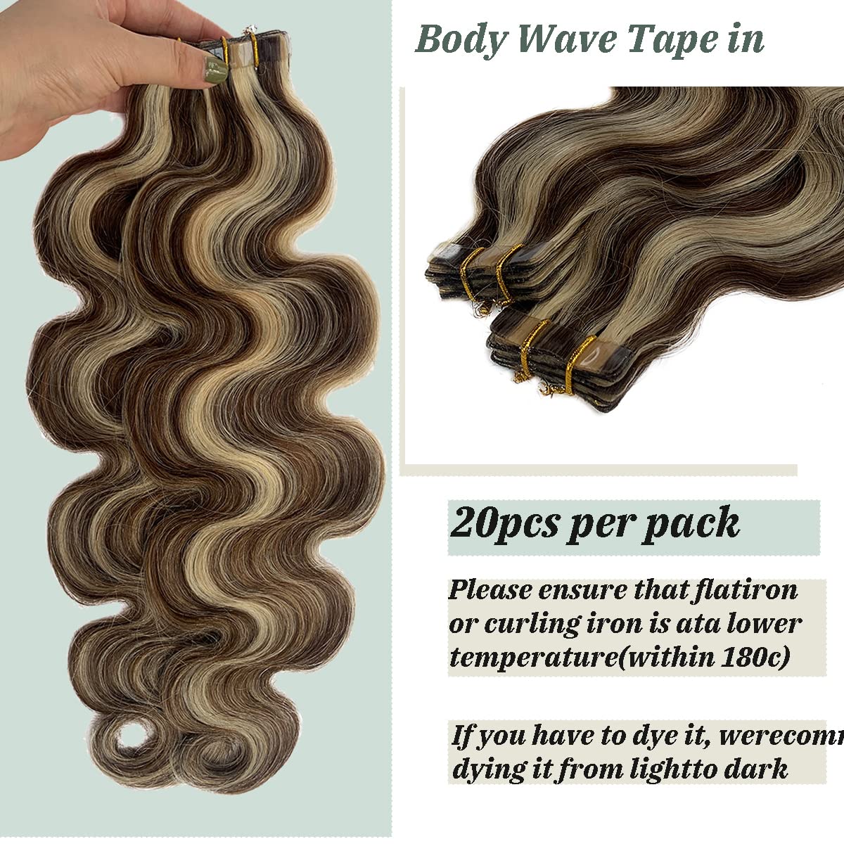 ✨ 2 20” #2 Brown-#18 to #60 BALAYAGE HUMAN TAPEINS Amazon.com : Full Shine Invisible Tape in Hair Extensions  main image 2