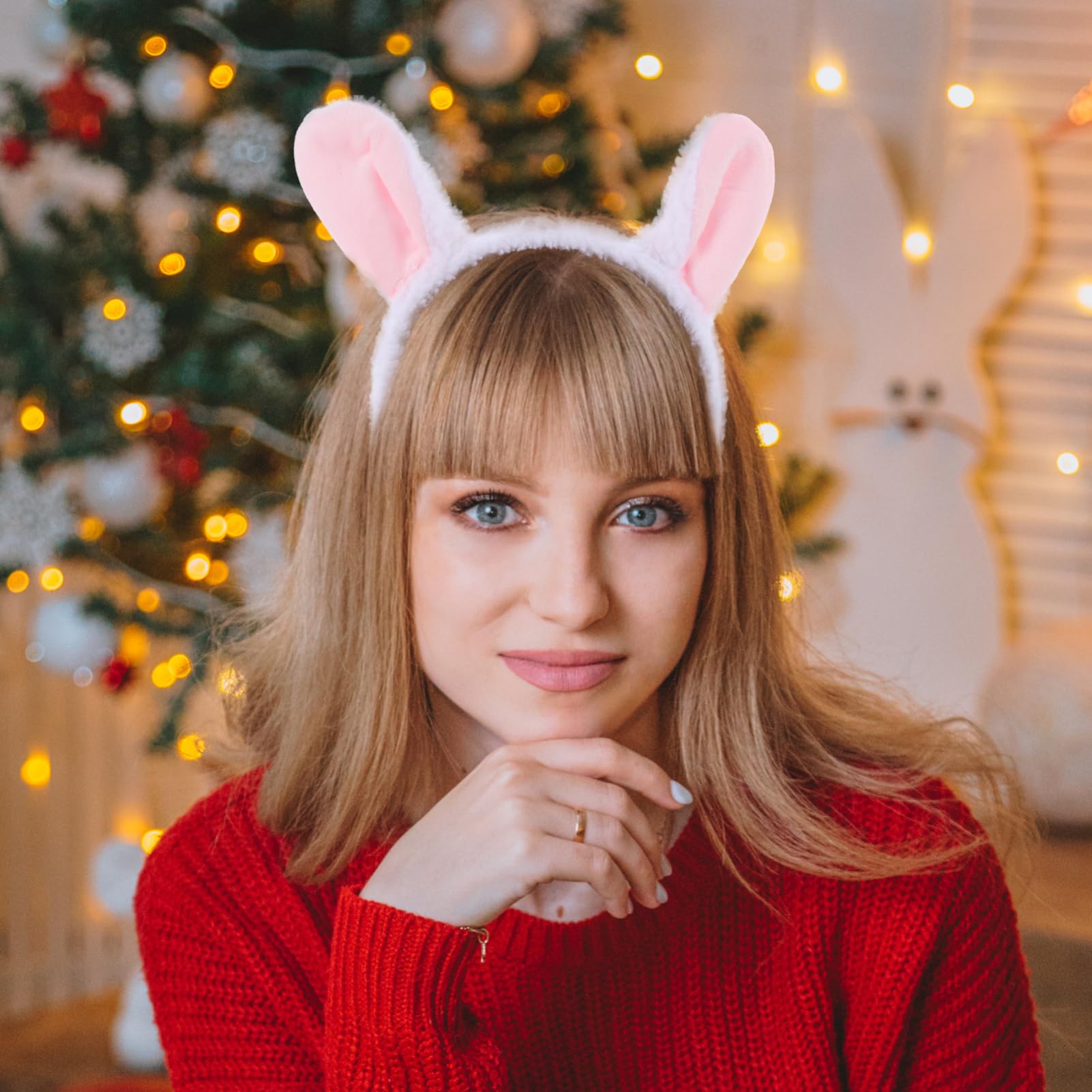 JOINPAYA Lamb Costume Accessory Set: Sheep Ears Headband and Tail for Halloween Cosplay Party Dress-up - Image 2