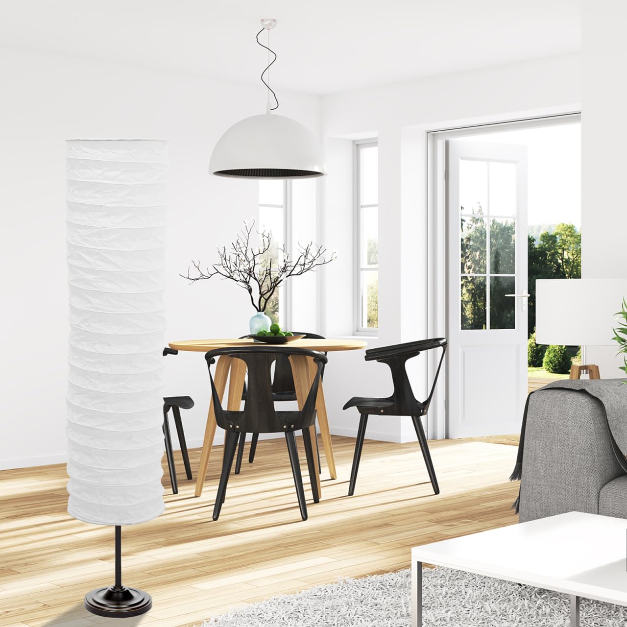 HOMSFOU Paper Floor Lamp Shade Cover 33.07 Inch Nordic Style Light Shade for Table Lamps 2 Pack Suitable for Bedroom Living Room Study Indoor Use - Image 4