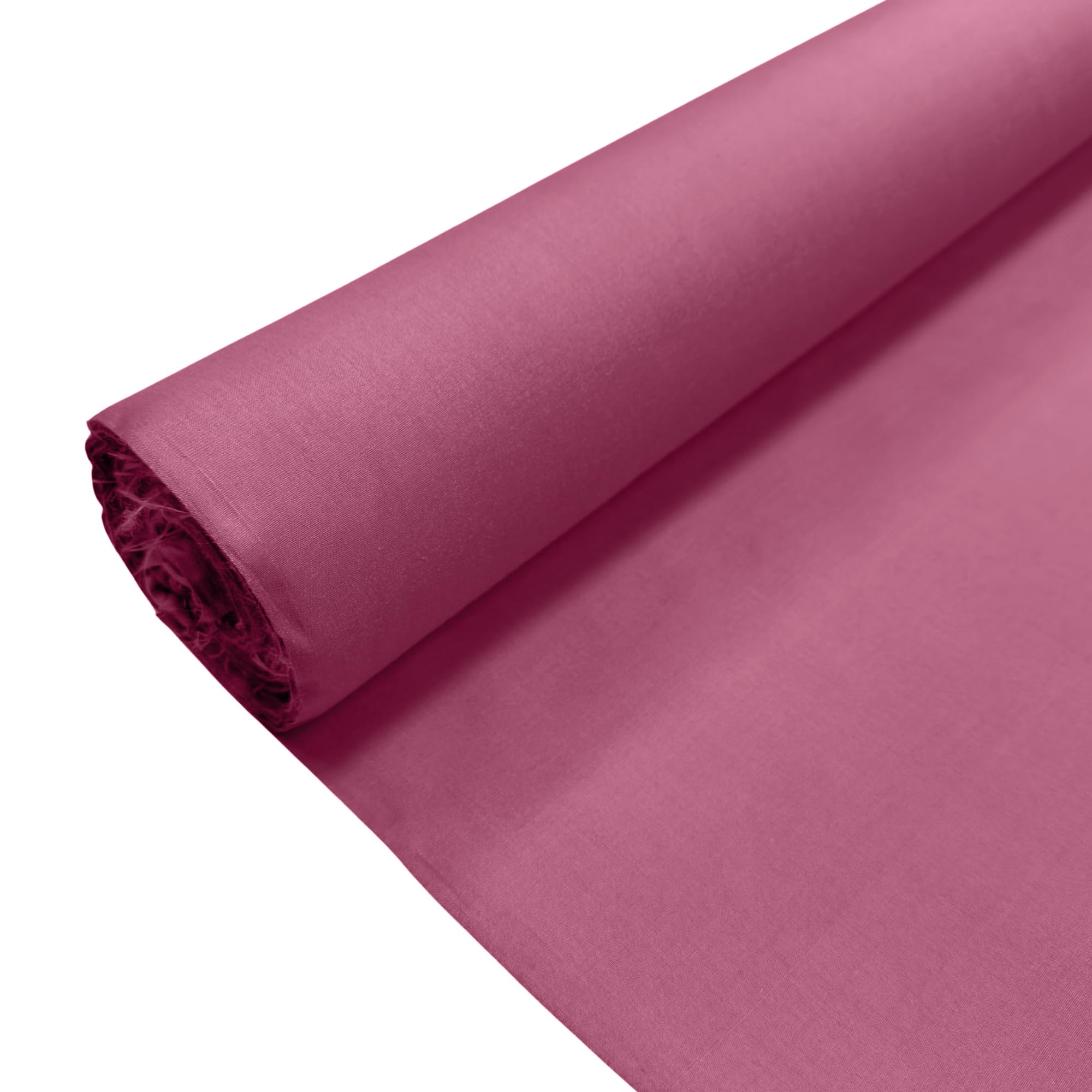 Rose Pink Plain Polycotton Fabric Dress Craft Poly Cotton Material | 2 Metre (200cm x 112cm) | Soft Poly Cotton for Sewing, Dressmaking, Crafts, Bunting & Lining