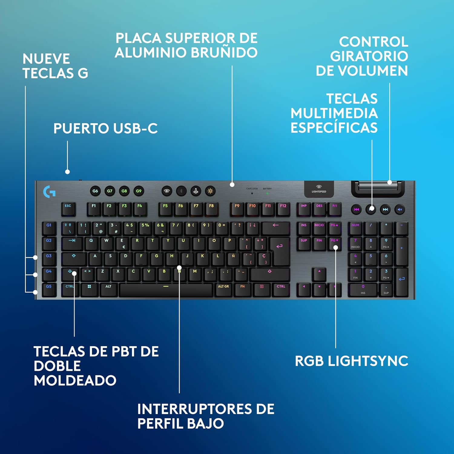 Teclado inalámbrico Logitech G G915 X Lightspeed por 99,99€