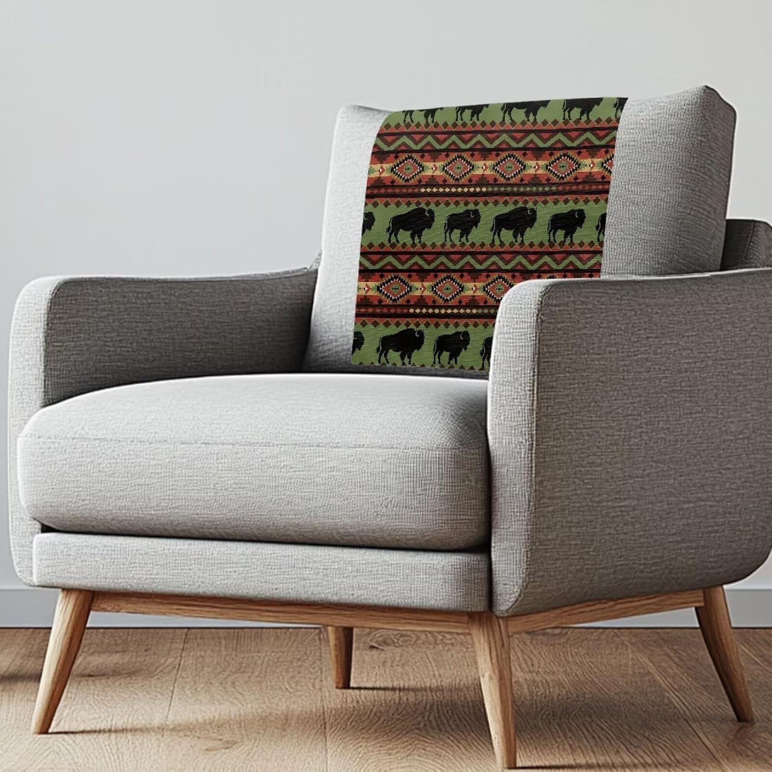 Headrest Cover for Recliner Chairs Aztec Bison Couch Headrest Protector Slipcovers Covers Pet Scratch Resistant Couch Headrest Covers for Sofa Set of 3