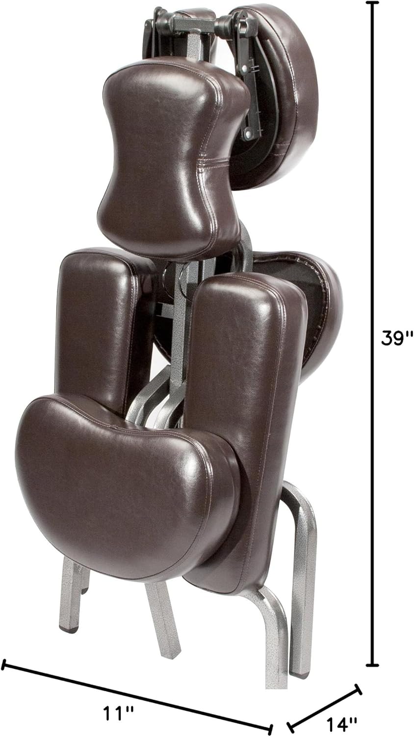 Master Massage Bedford Adjustable Portable Folding Full Body Massage Chair, Coffee, 11" x 14" x 39"