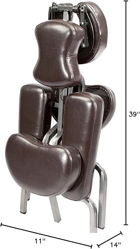 Miniatura 8 de Master Massage Bedford Silla de masaje plegable portátil ajustable de cuerpo completo, café, 11 x 14 x 39 pulgadas