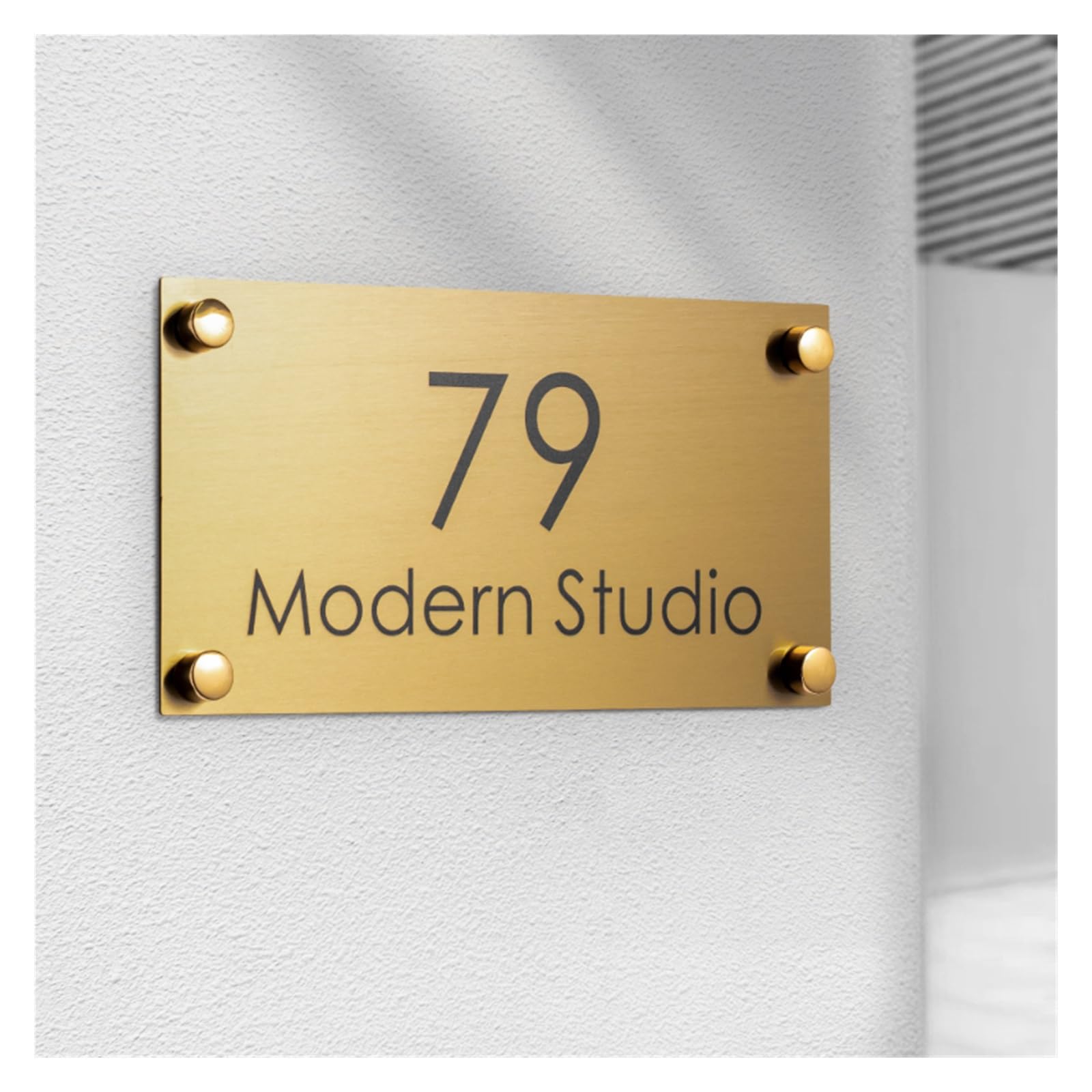Placa De Puerta Exterior Número Casa, Acero Inoxidable, Moderna, Letra 3D, Nombre Familia for Tienda Hotel Y Villa, 1 Ud(8,50cmx25cm)
