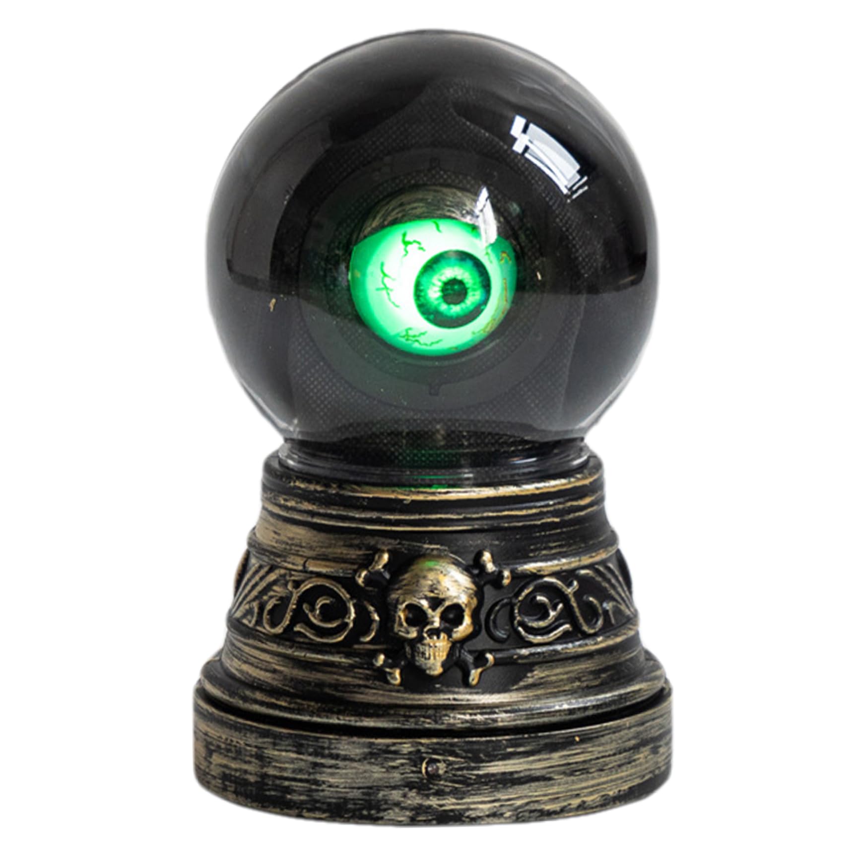 Bemonew Halloween Doorbell, Moving Eyeballs Electric Doorbell with Sensor & Skull Base, Funny Scary Halloween Tabletop Decorations