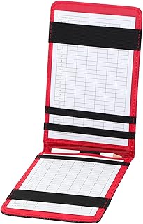 Golf Scorecard Holder, Leather Yardage Book Cover Golf Scorecard Book with Pencil Loop for Golfers Golf Club Golf, Black