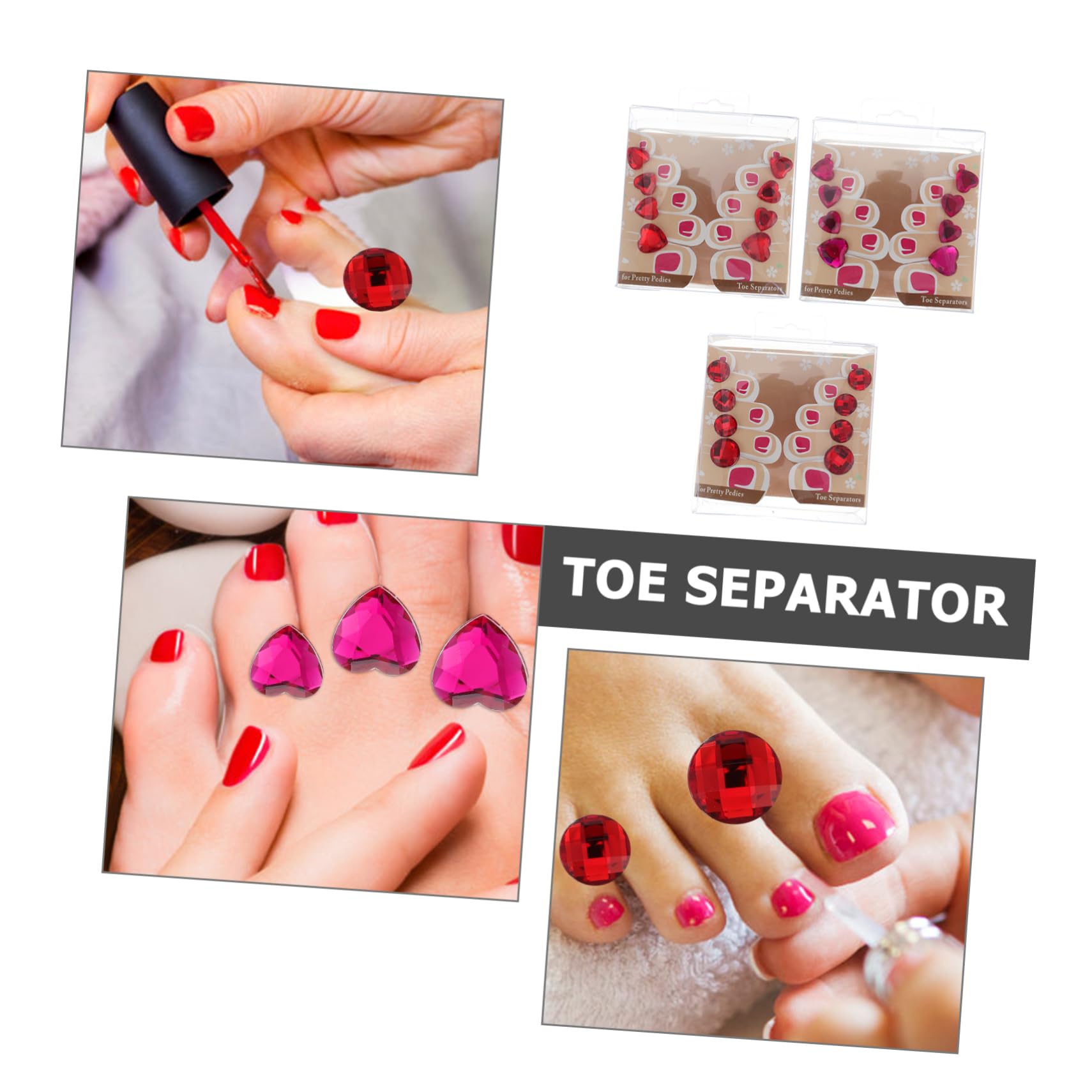 PACKOVE 24Pcs Silicone Toe Separators Comfortable Toe Spacers for Nail Art for Nail Polish Application