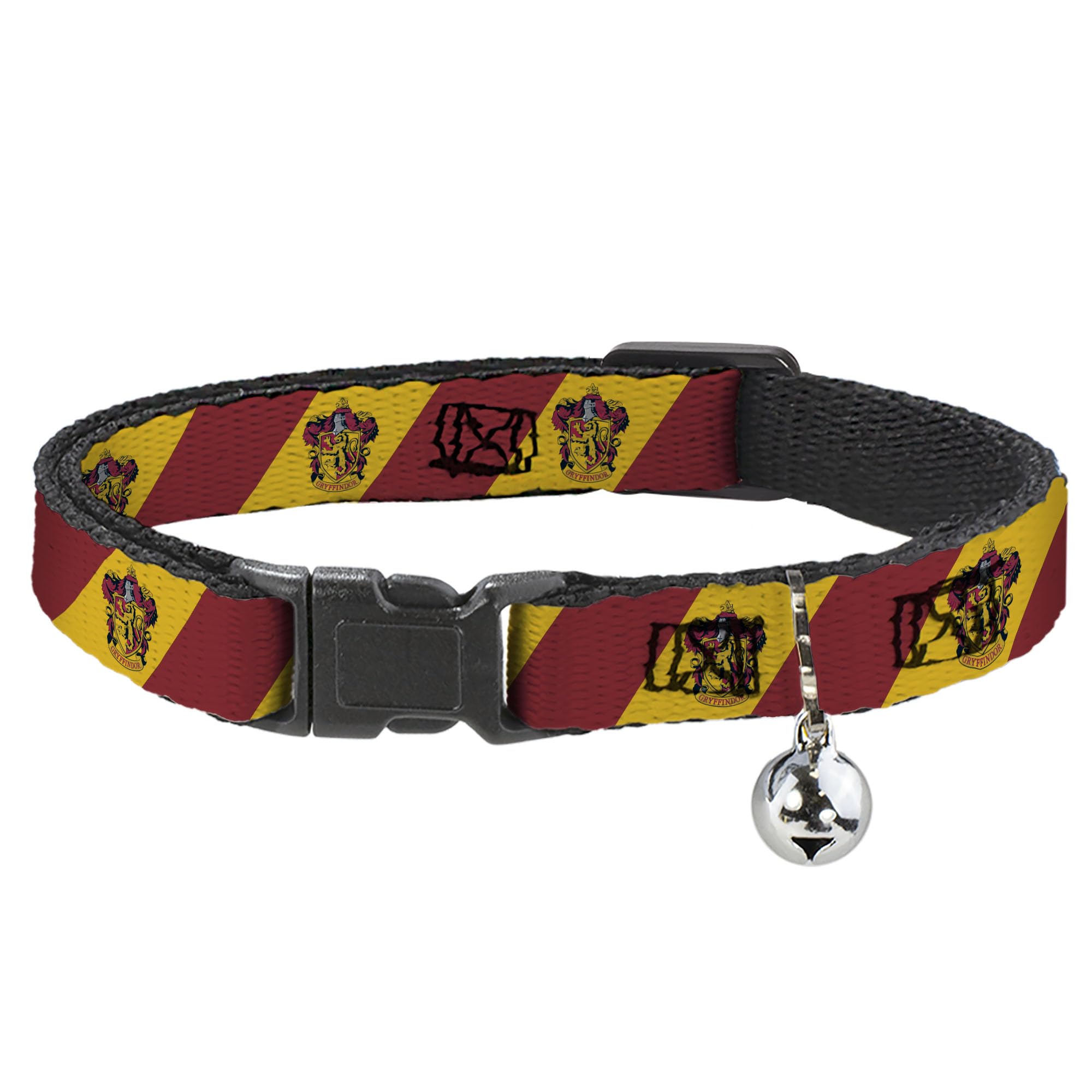 Collar de gato de Harry Potter con rayas de Gryffindor para paseos seguros en el jardín