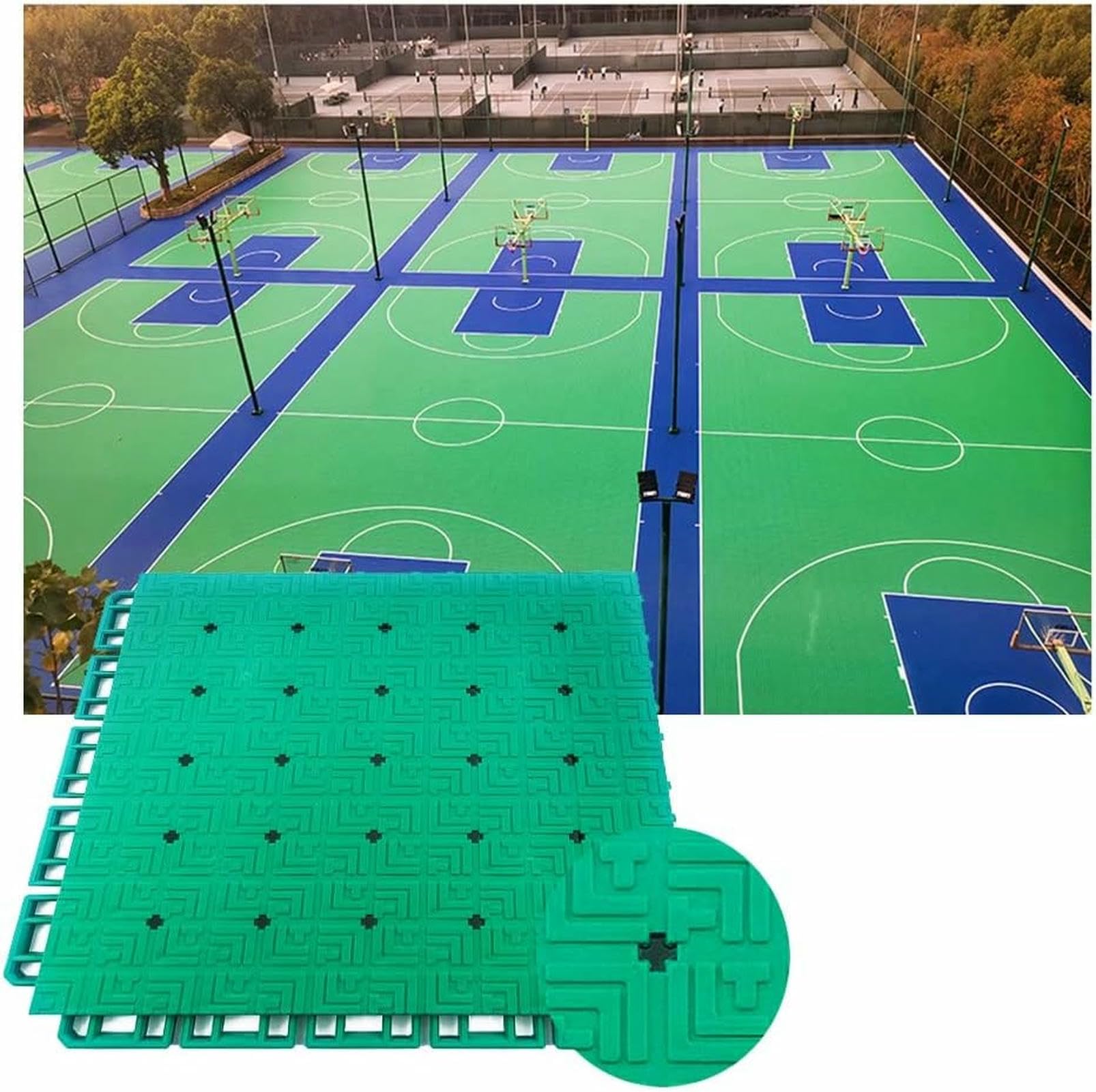 Carreaux de sol de basket-ball extérieurs amortissants et interverrouillants