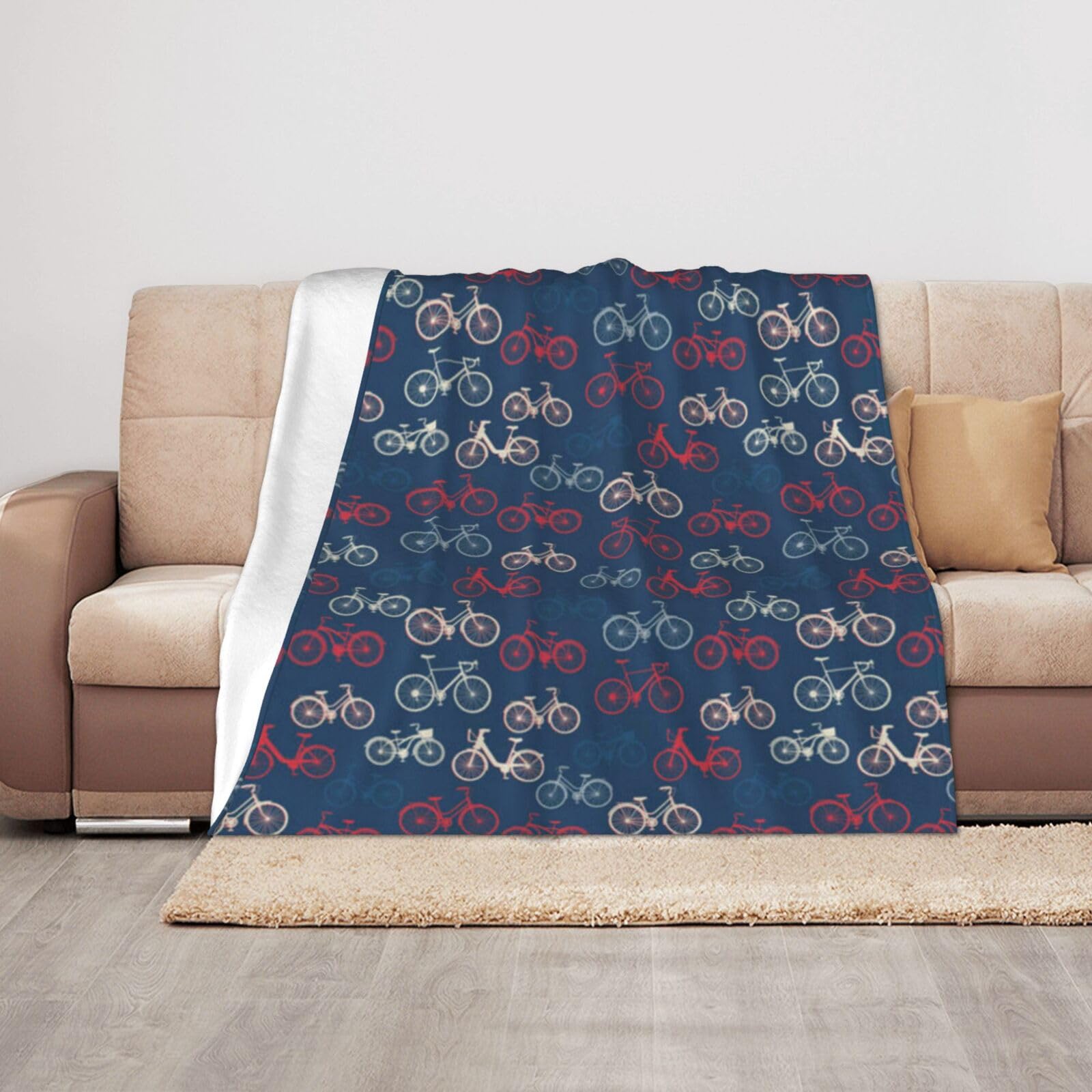 Aseelo Bikes Bicycle Cycling 125X100cm Blanket Fleece Blanket Sofa Throw For Bed And Couch Travel