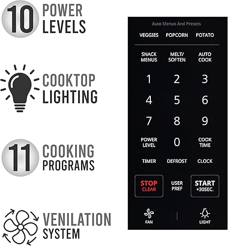 Miniatura 6 de Farberware Horno microondas sobre la gama, 1.7 pies cúbicos - 1000 W - Recalentamiento automático, cocción multietapa, función de
