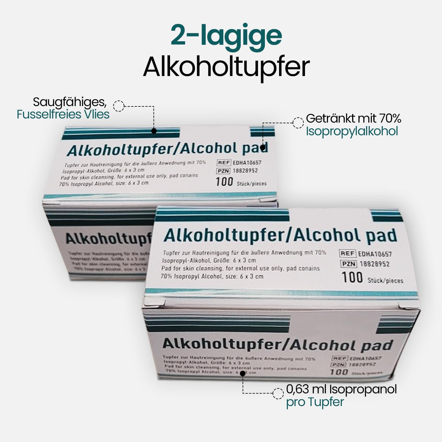 200 tamponi imbevuti di alcool al 70% di alcool isopropilico di primo soccorso, confezionati singolarmente, tamponi imbevuti di alcool per pulizia generale, 2 strati