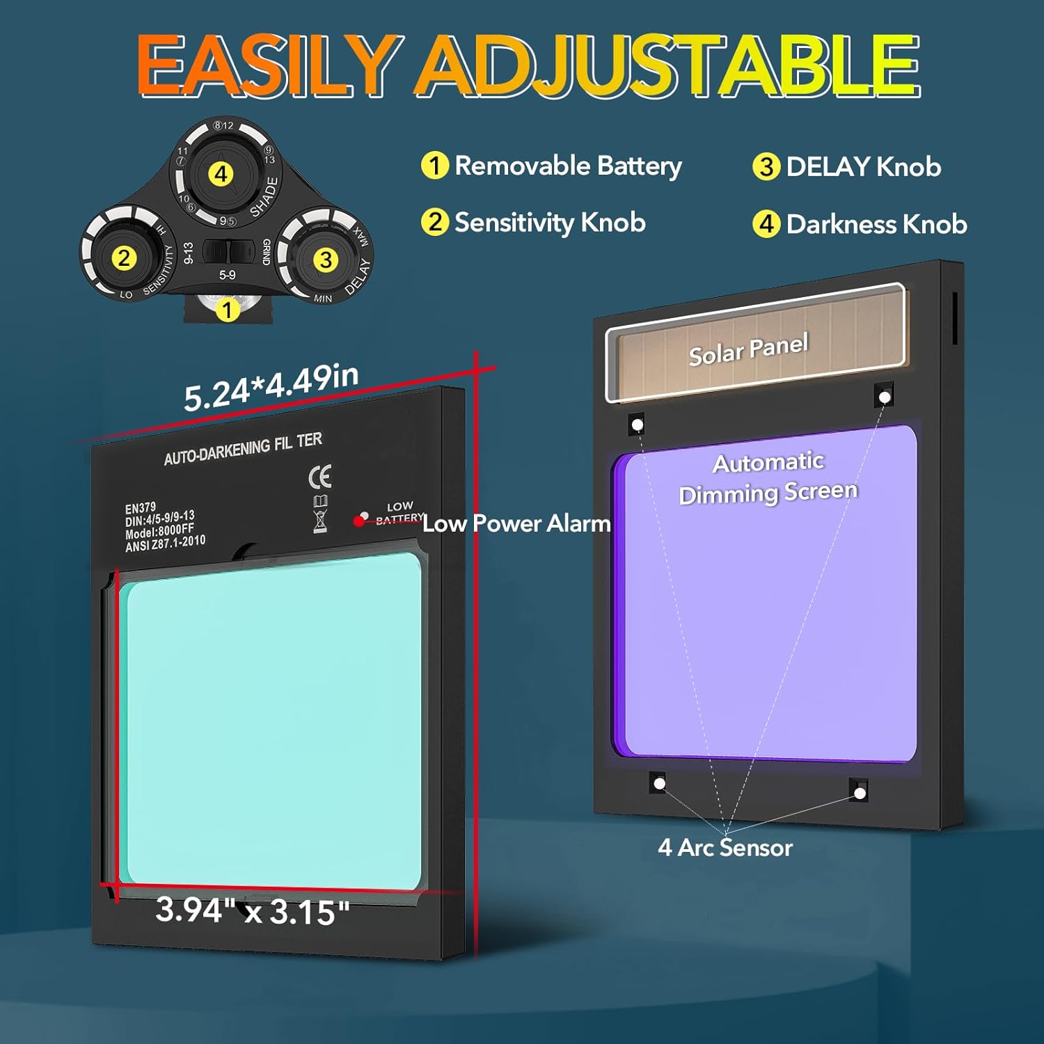 TRQWH Welding Helmet Auto Darkening & Welding Glasses Auto Darkening