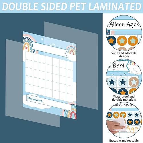 Miniatura 3 de 40 calcomanías bohemias de recompensa, gráficos de incentivo de comportamiento de arco iris, para niños, calcomanías de estrellas coloridas para