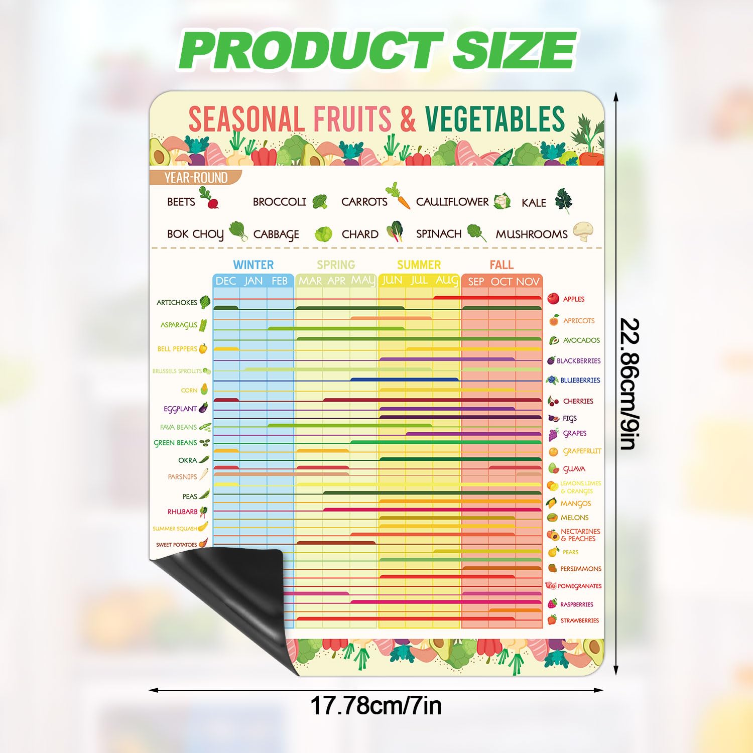 Fruit & Vegetable Seasonal Guide Fridge Magnets - Image 2