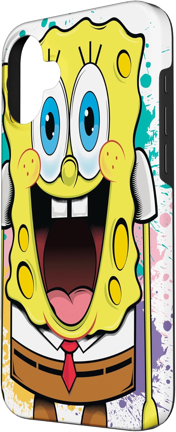 Paint Splatter Spongebob Squarepants Case for iPhone 16 Plus