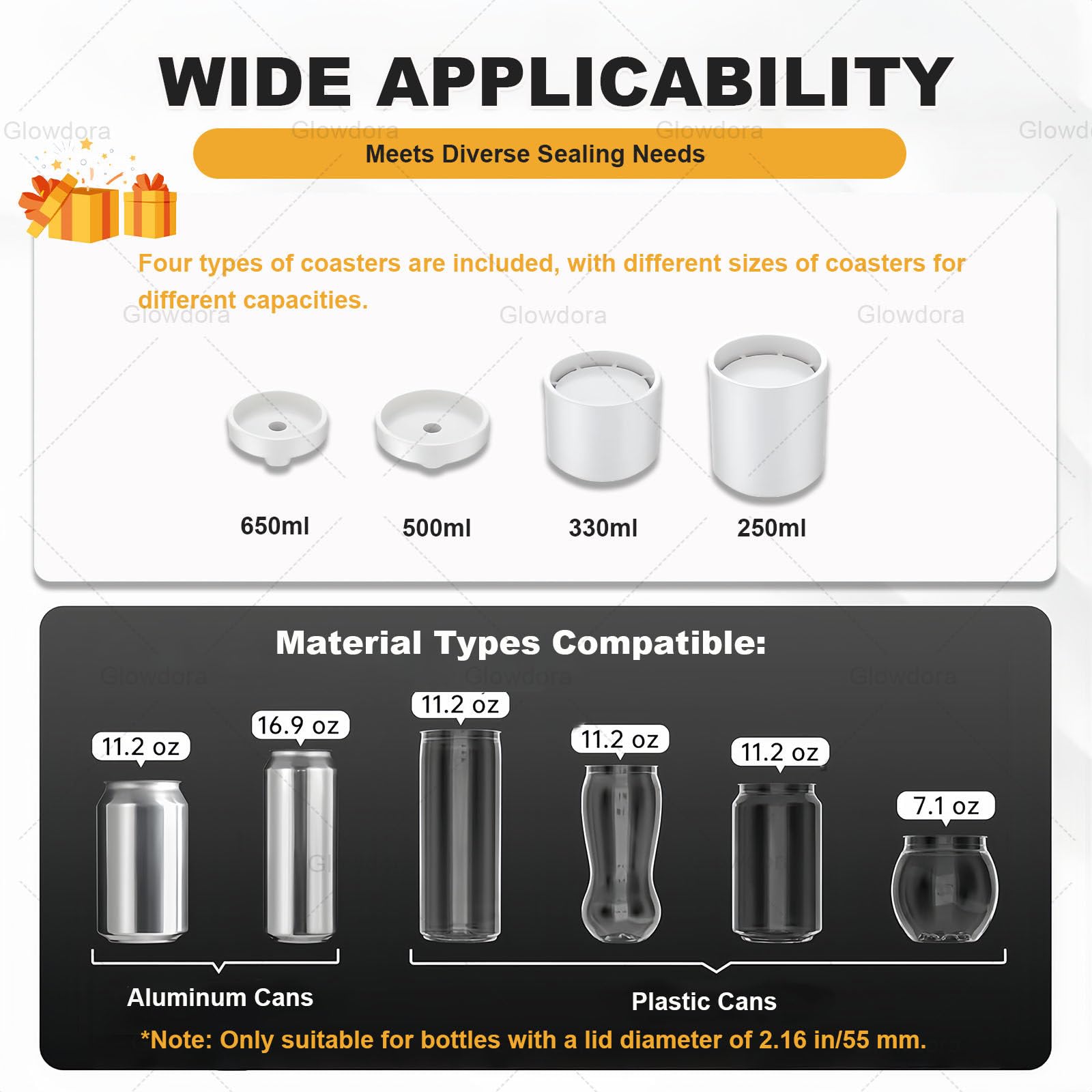 Máquina selladora automática de latas, 140 W, máquina de sellado comercial para recipientes de vidrio y plástico con mostrador, ideal para el hogar y cafeterías