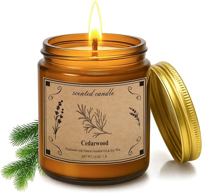 Scented Candles for Home, 16oz Large Jar Scented Candle – Jasmine Soy Wax Candle with 100 Hour Burn Time, Long Lasting Aromatherapy Candle for Home Décor, Relaxing Fragrance & Gift Giving