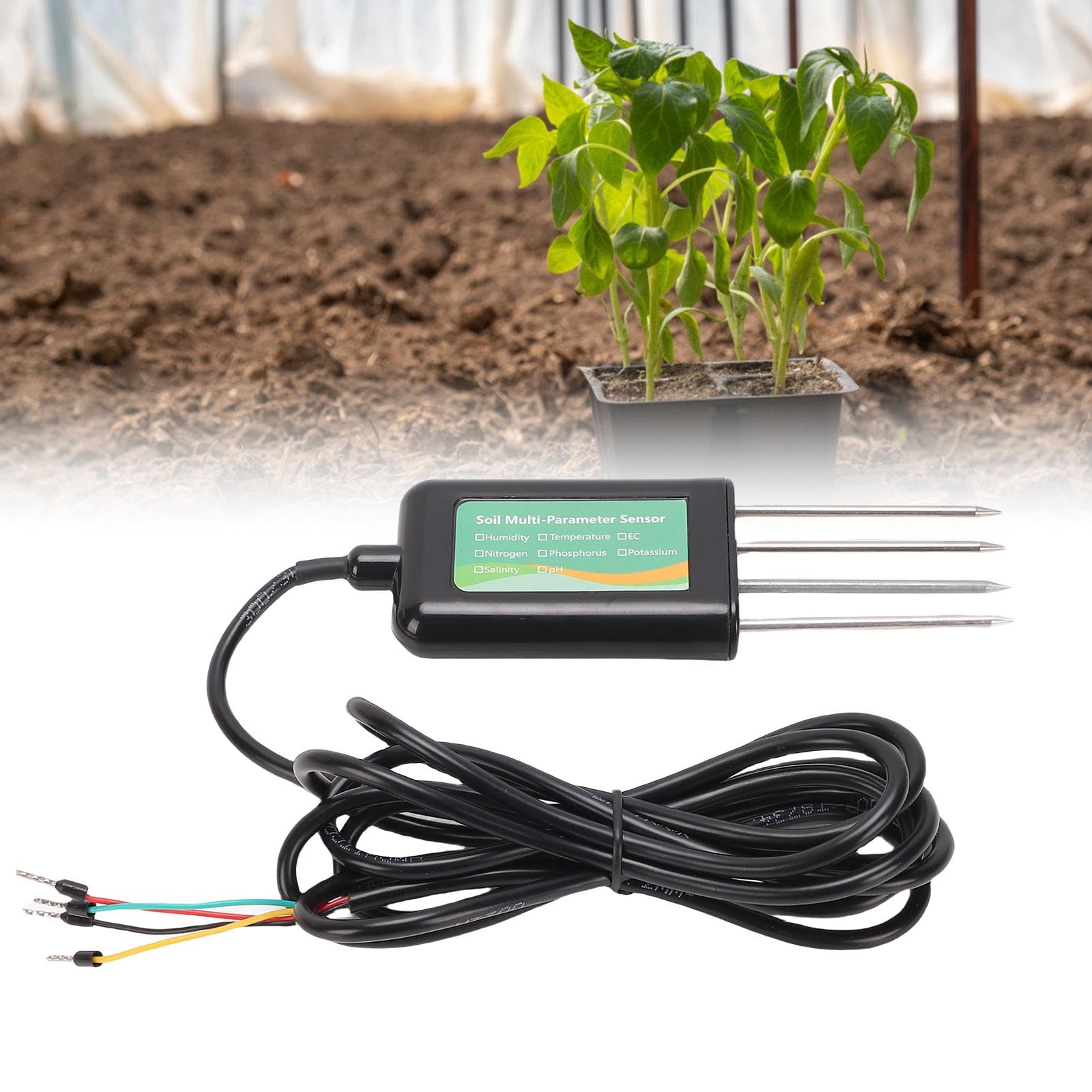 Cuifati Medidor de Humedad del Suelo 8 en 1, Temperatura Digital del Suelo/Prueba de Humedad del Suelo y Medidor de PH/EC del Suelo, NPK del Suelo, Salinidad del Suelo para Jardinería,