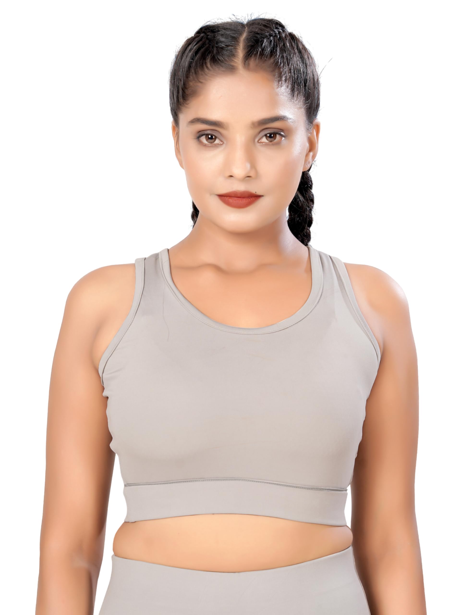 Sleeveless Round Neck Gymwear Top for Workout Sportswear Bra for Womens & Girls Slim fit Bra for Yoga-image-32