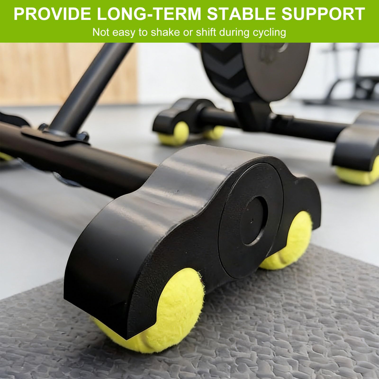 Rocker Plate Feet, 4 Stück Indoor Cycling Snap Rocker Feet Adapter, Tragbarer Wippplatten-Fahrradtrainer, Tennisballfüße für Wahoo Kickr Core 4 Rollentrainer, Mit 8 Tennisbällen