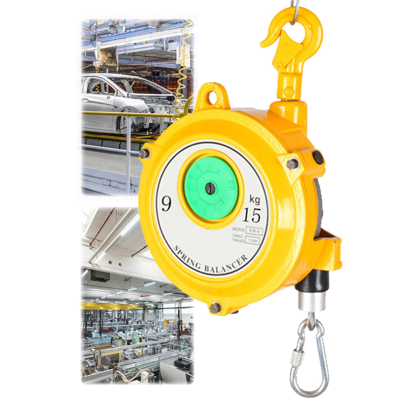 WEKONUMEX Retractable Spring Balancer, Spring Balancer Retractor Tool Holder Multiple Sizes For Automotive Assembly Lines(9-15kg)