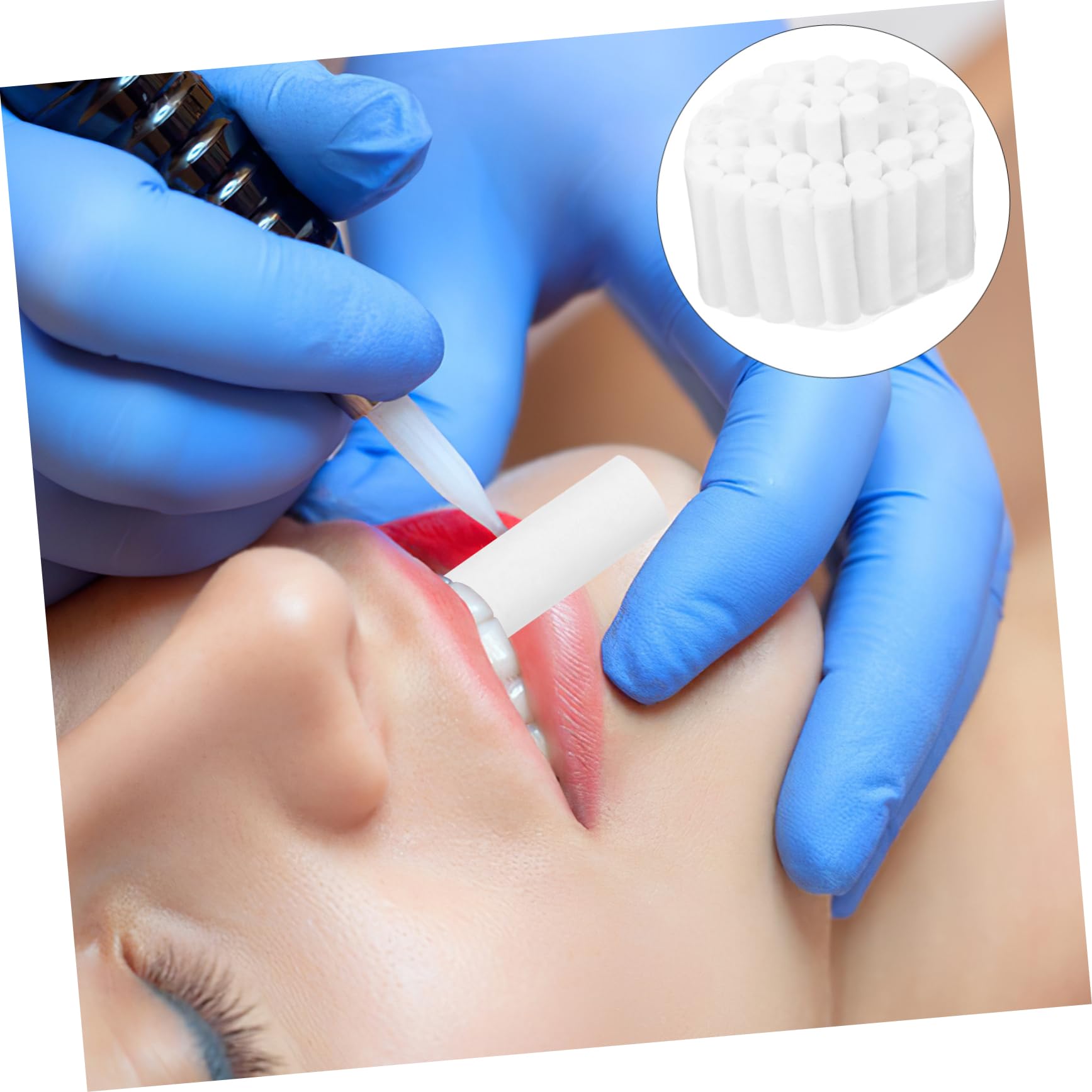 Watterollen für Lippen Tattoos und Lippen Make Up Saugfähige Degreasing Baumwolle 1 Kasten zum Stoppen von Blutungen und Lippenpflege Zufällige Farbe