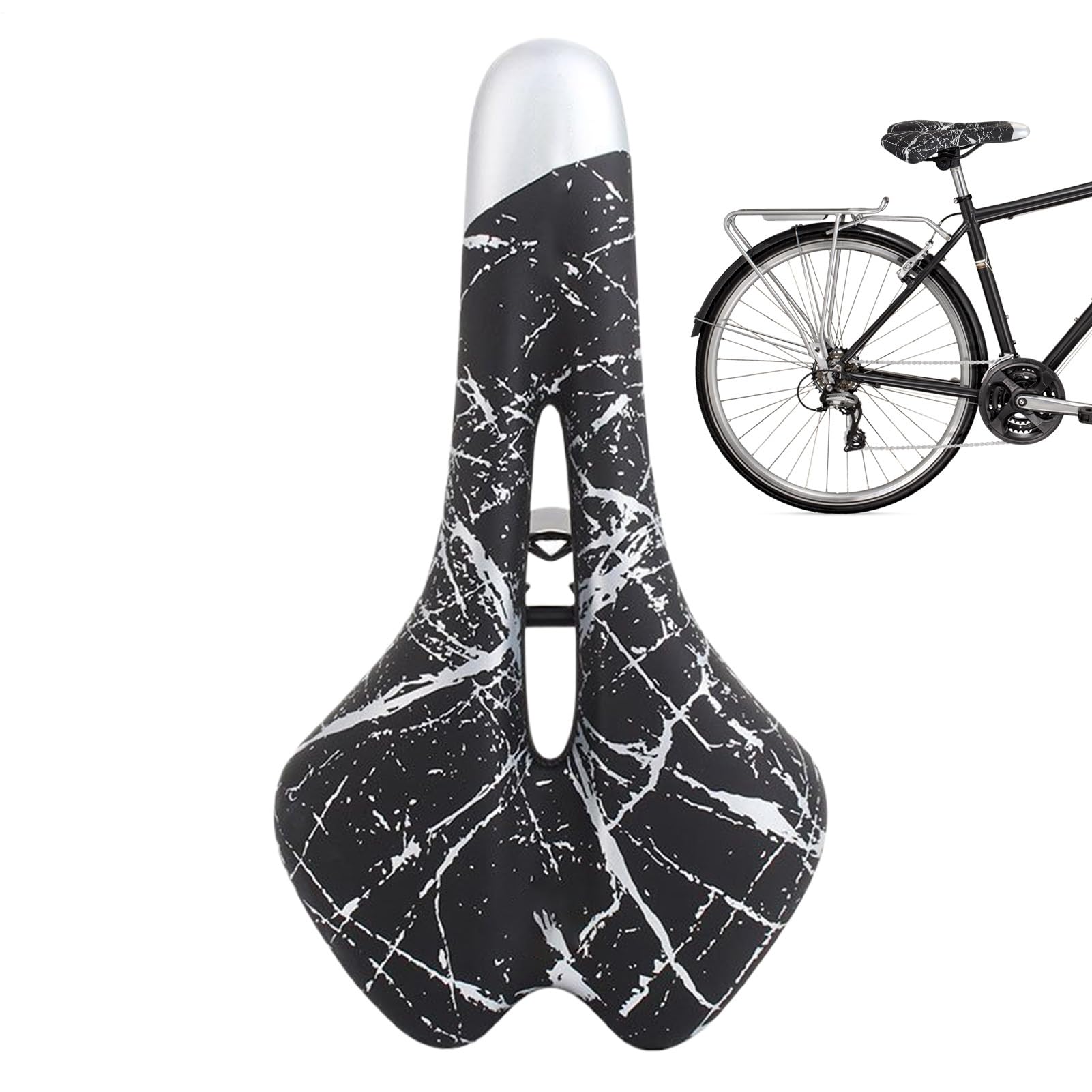 Selle de vélo de rechange anti-douleur avec structure perforée mixte - 8