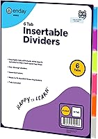 Vista 11 de 8 separadores para carpetas de 3 anillas, separadores de carpetas de índice estándar, separadores de plástico multicolor con pestañas insertables