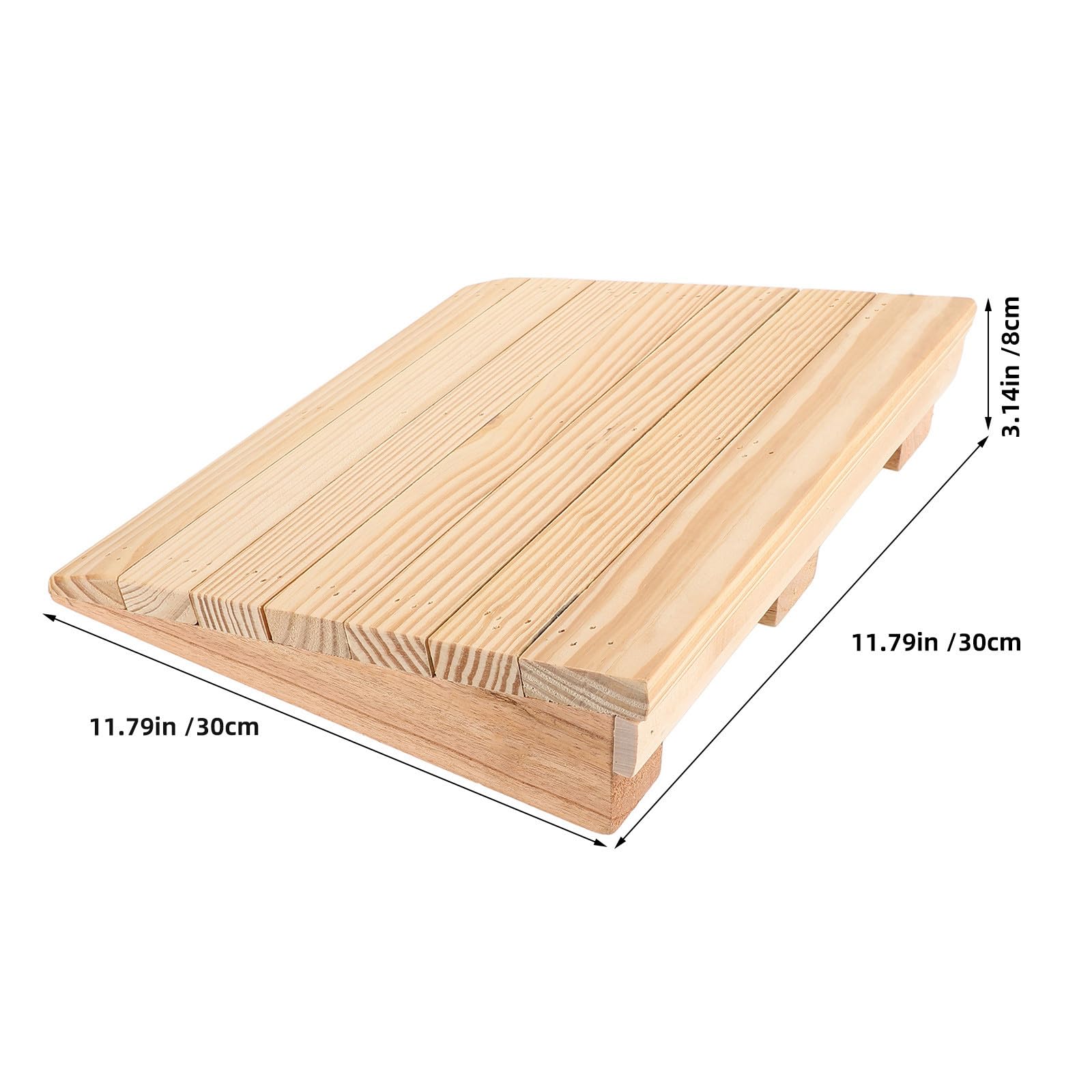 Cabilock Rampa de Madera para Umbral Ajustable y Soporte Estable, Adecuado para Silla de Ruedas y Scooter en Interiores y Hogar, Color Beige y Diseño en Pendiente