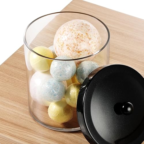 Miniatura 6 de SheeChung Tarro de boticario de alta calidad, recipiente grande de plástico transparente de 50 onzas con tapa de acero inoxidable a prueba de óxido,