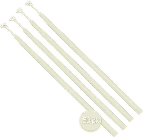 Miniatura 3 de Hyoola Velas cónicas delgadas de cera de abejas paquete de 50 velas decorativas naturales sin goteo con combustión de larga duración elegante diseño