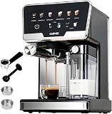 Macchina Per Caffè Espresso 20 Bar Per Casa Con Doppia Caldaia, Schiumatore Automatico & Autopulizia, 1450W, Serbatoio Acqua 2L e Latte 500ml, 6 Programmi + Modalità Manuale Per Cappuccino Latte - 1