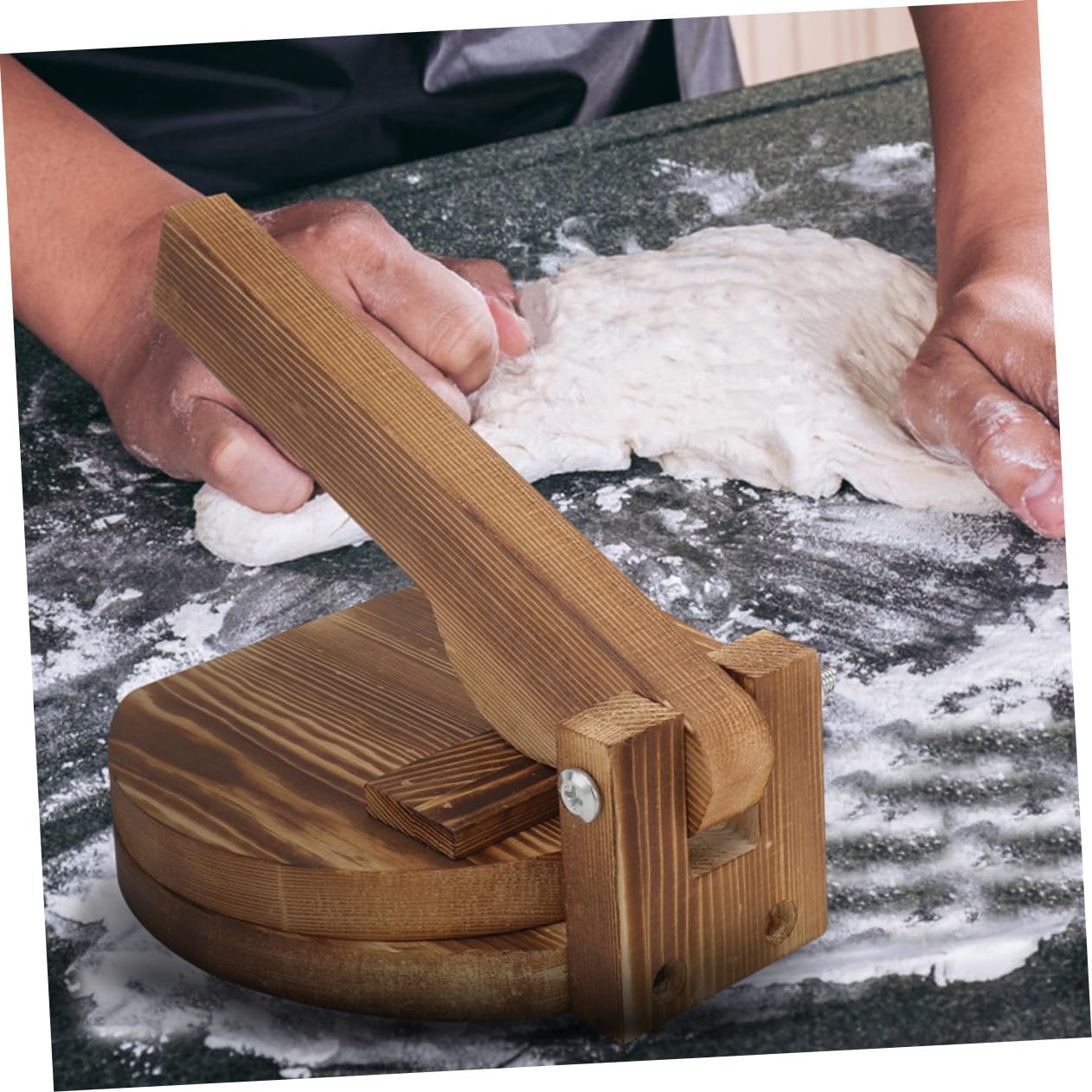 2 pezzi Stampo per Gnocchi in Legno Pressa per Pasta e Tortilla Strumento Manuale per Uniformare Spessore Impasto Design Liscio Facile da e Uso in Cucina